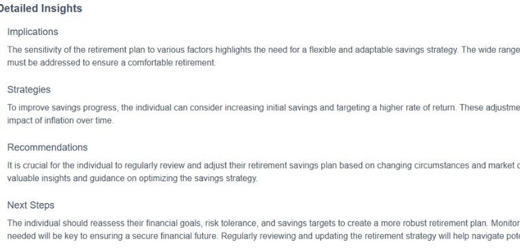 Retirement savings what-if analysis scenarios